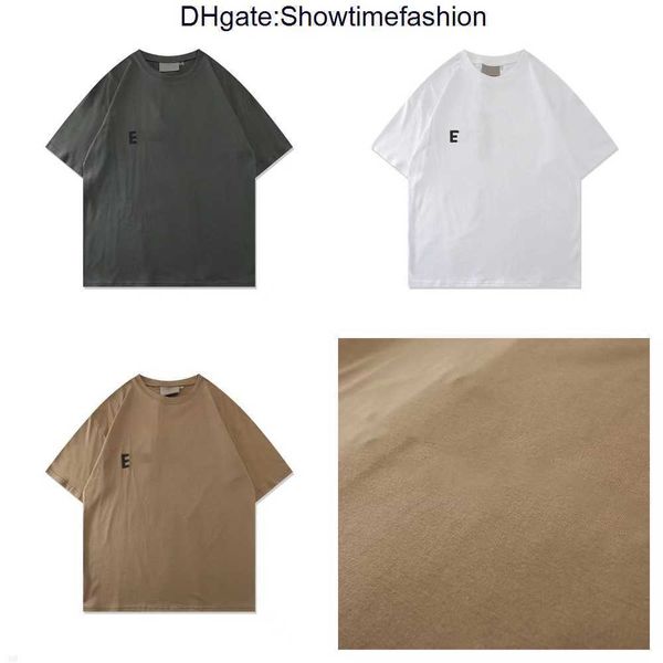 

double-thread ess high street e-word flocking summer new short-sleeved men's t-shirt 6lpe, White;black