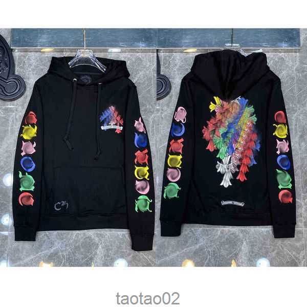 

men's hoodies sweatshirts classic brand ch designer hoodie fashion men sanskrit loose zipper jacket pullover hoo essvhuw, Black