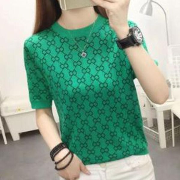 

new women knitted sweaters tees short sleeve solid women o-neck t -shirts fashion slim knitwear t-shirt, White;black