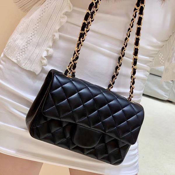 

designer crossbody bags luxury shoulder bag 20cm 1:1 quality handbag sheepskin flap bag with box mc004