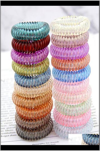 

candy color telephone wire cord tie girls kids elastic band ring women rope bracelet stretchy scrunchy 7jgiq rubber bands hdb3k3675523, Pink