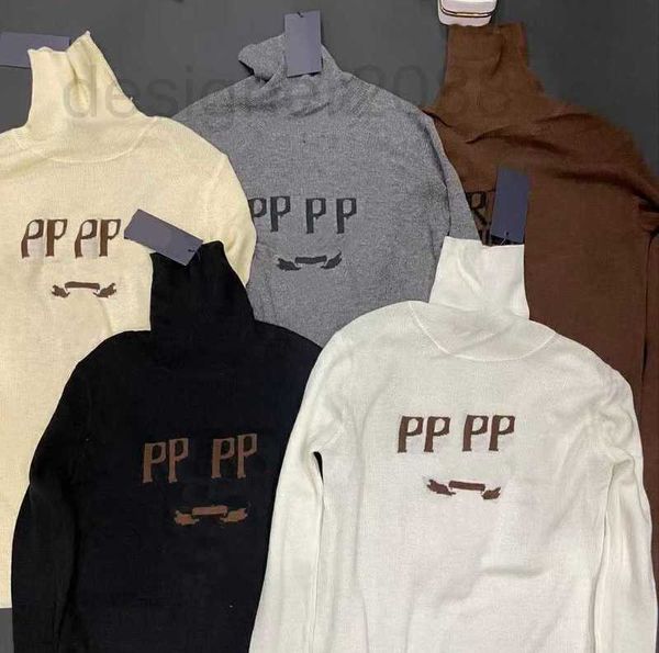 

women's knits & tees designer winter high collar warm inner matching bottomed coat lady knitted classic printed letter sweater svpt, White