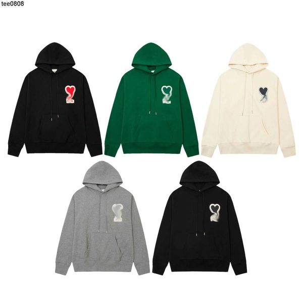 

500g street fashion hip hop amis love men and women label embroidery loose fitting lovers' outfit long sleeved hooded, Black