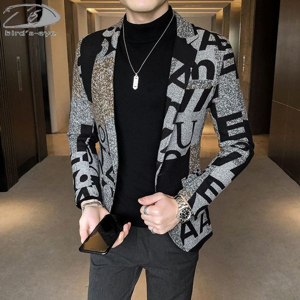 

men's suits blazers 5xl brand clothing men fashion suit party coat casual slim fit jackets buttons suit letter print painting blazers m, White;black