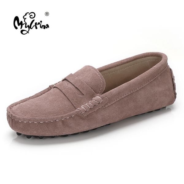 

dress shoes mylrina shoes women genuine leather spring flat shoes casual loafers slip on womens flats shoes moccasins lady driving shoes 230, Black