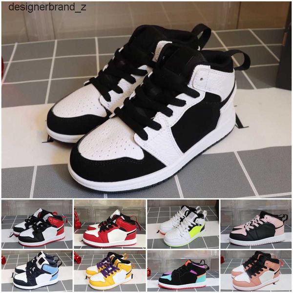 

uality jordns j1 kids basketball shoes jumpman 1s trainers children boy girl 3 bred black red white casual sneakers chaussures hfzl