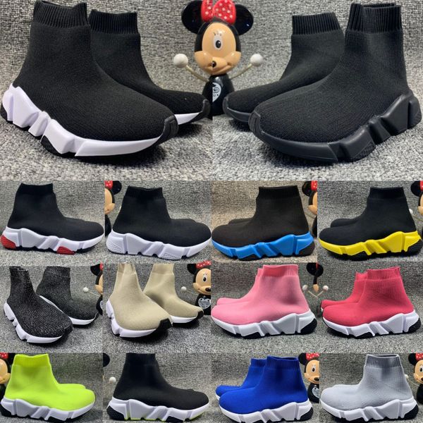 

kids designer shoes speed sock sneakers paris toddler high black trainers girls boys blue red baby kid youth white walking shoe running yell