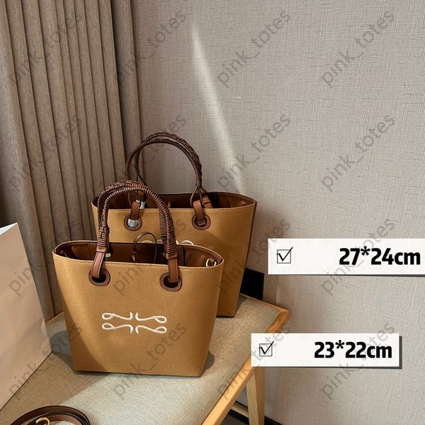 

womens fashion crochet handle bag canvas designer handbag stylish shopping bags luxury tote classical pattern shopping totes for women 2023