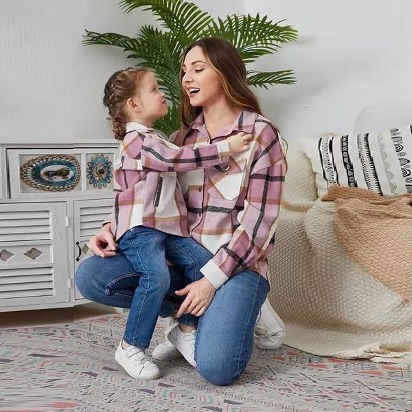 

family matching outfits plaid mother daughter blouses family matching outfits mommy and me clothes long sleeve mom baby women girls t-shirts, Blue