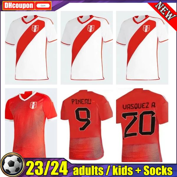 

2023 2024 cartagena peru soccer jerseys luis lberico pineau cuevas tapia valera aquino national team 23 24 football shirt thai quality, Black;yellow