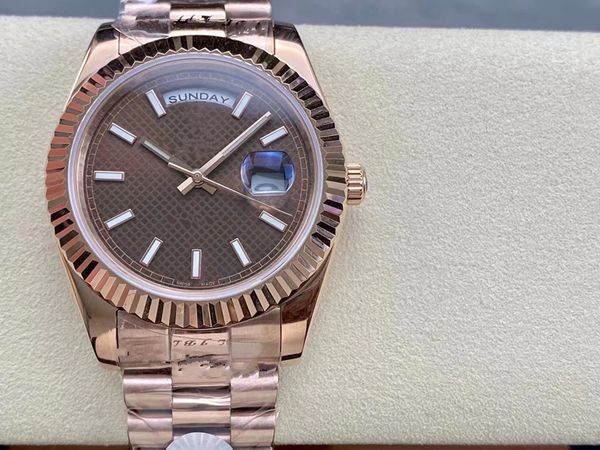 

montre de luxe 40mm men's and women's watch automatic mechanical movement all stainless steel watch waterproof mechanical watch gi, Slivery;brown