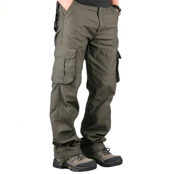 

men's pants men's cargo pants casual multi pockets military tactical pants men outerwear army straight slacks long trousers men cl, Black