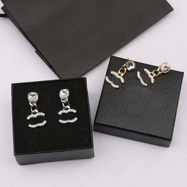 

design channel fashion ear stud earrings 18k gold plated 925 silver plated crystal pearl earring for women wedding jewelry accessories er080, Golden;silver