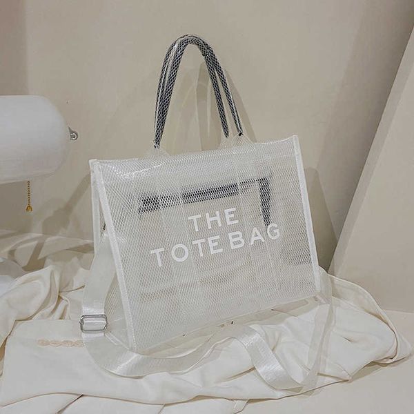 

one shoulder bag female transparent summer 2022 new pvc jelly bag large capacity portable diagonal cross tote bag