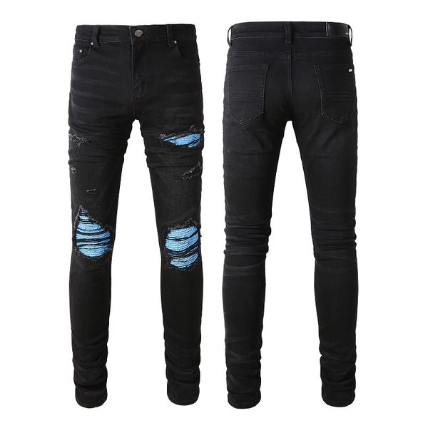 

2023 new arrivals mens luxury designer denim jeans holes trousers jean coolguy biker amiris amirs pants man clothing #8807, Blue