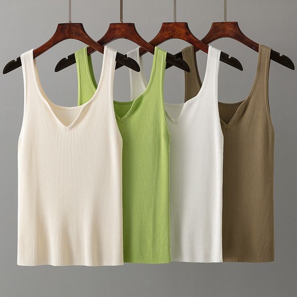 

cropped t shirts women knits tee knitted sport tank woman vest yoga tees, White