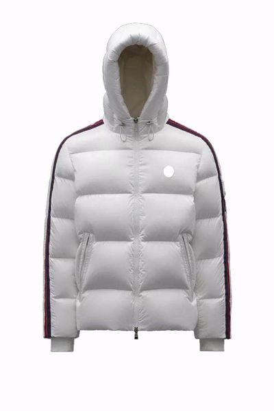

monclairer sleeve color stripe mens down jacket chest badge hooded puffer jacket aaa quality coat size 1--5, Black