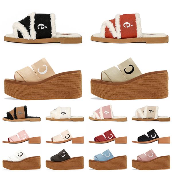 

women woody slides designer canvas rubber slippers white black soft pink sail womens mules flat sandals for woman with fur fashion outdoor b