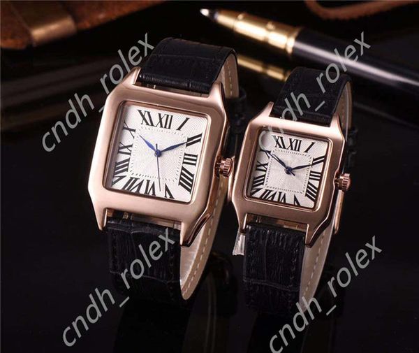 

famous designer fashion man/women brand watch casual leather strap new dress luxury automatic quartz watch square relojes de marca wristwatc, Slivery;brown
