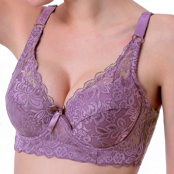 

bras full cup thin underwear small bra plus size undewire adjustable lace women's bra breast cover b c d large size lace bras 230316, Red;black