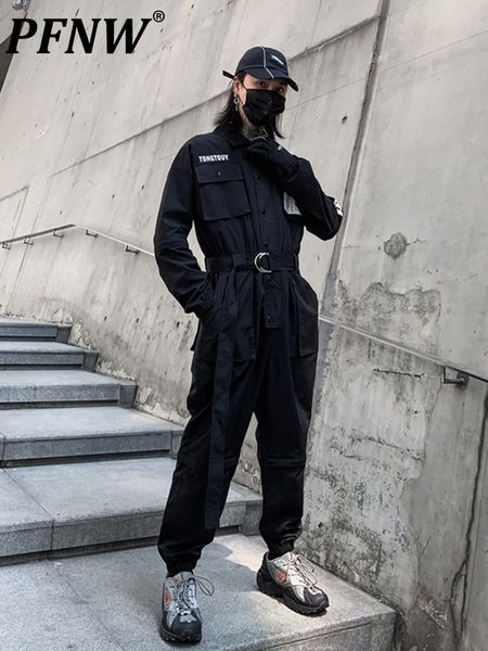 

men's pants pfnw autumn and summer fashion jumpsuit for men youth small foot national casual overalls safari 12a3267 230314, Black