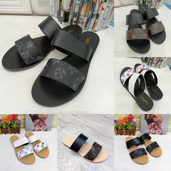 

2023 summer slippers women bom dia flip flops strap lady slides mujer womens shoes brown old flowers print thong sandals designers fashion b, Black