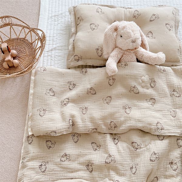 

quilts baby cotton muslin comforter blanket bunny print summer quilt blankets for babies infant sleeping cover korean baby bedding 230316