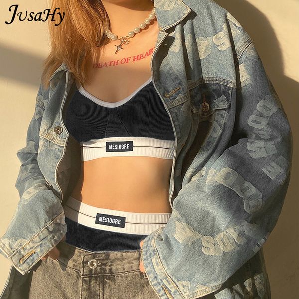 

womens swimwear jusahy beach style two piece sets women vneck casual letter embroidery camisole riefs matching shorts vacation outfits 23031, White;black