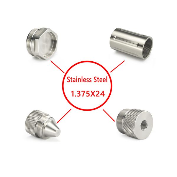 

others tactical accessories 304 stainless steel adapter 1/2x28 5/8x24end cap spacer baffle extra cone cups 1.375x24 tpi for modular solvent