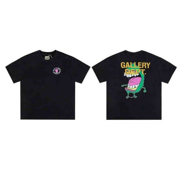 

gallerydept designer shirt fashion cartoon used brand print casual short sleeve t-shirt, White;black
