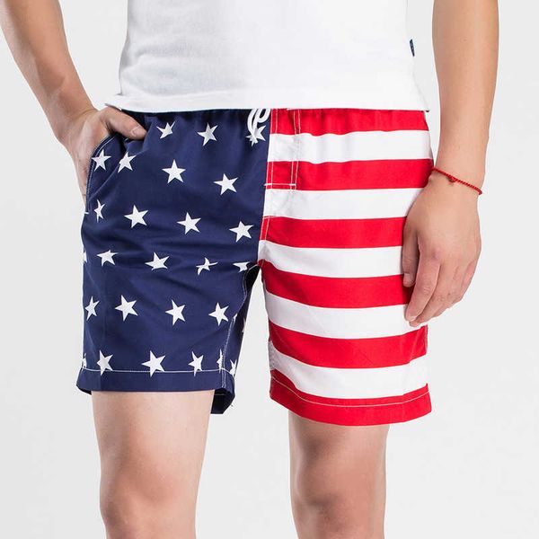 

men's shorts men's summer u.s. flag solid color shorts casual men's shorts trendy men's large quick drying beach panties, White;black