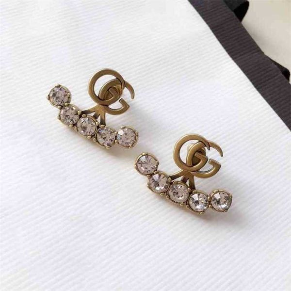 

earrings 2023 new 925 silver diamond inlaid earrins simple earrings, Golden