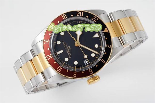 

2023new zf gmt watch m79833mn-0001 41mm diameter with eta2836 movement 24 hour calibration bidirectional rotating outer ring sapphire mirror, Slivery;golden