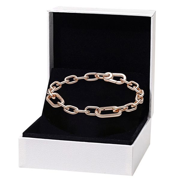

rose gold link chain bracelet for pandora 925 sterling silver fashion party jewelry for women men girlfriend gift hand chain designer bracel, Black