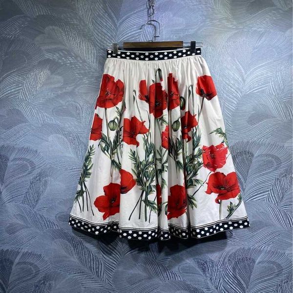 

designer womens brskirts dresses logo clothing 2023 spring new cotton printed waist skirt, Black