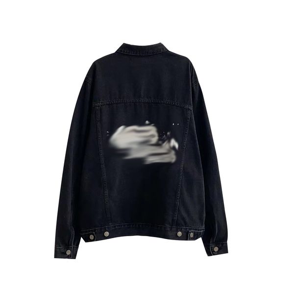 

style mens jackets classic denim paris embroidery jacket thin coat print letter casual stylist womens overcoat outwear a184, Black;brown
