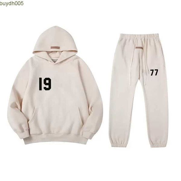 

e2xr 23 new hoodie hoodies sweatpants high street brand ess silicone small letters reflective flocking autumn and winter fashion style plus, Black