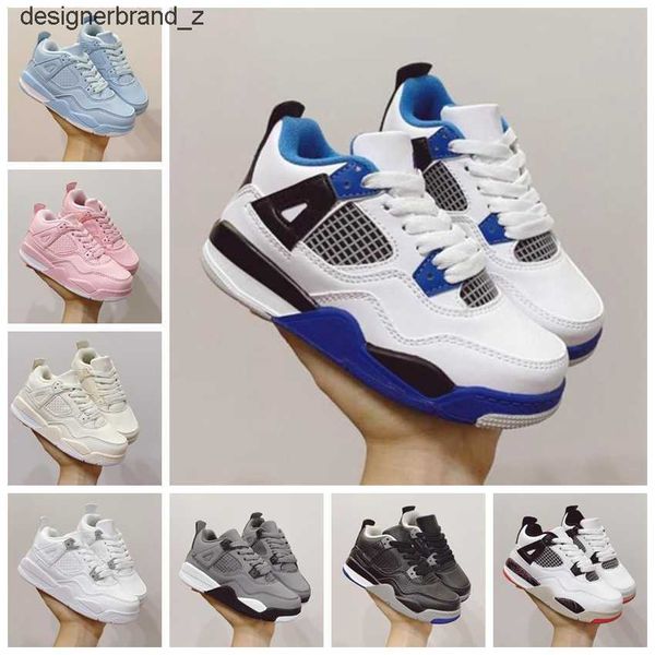 

2023 infant toddlers quality products j 4s kids jumpman basketball shoes chicago 4 boy girl sneaker light green lights grey khaki baby wapx, Black