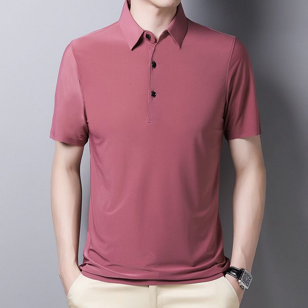 

men's polos mlshp summer men polo shirts luxury short sleeve solid color casual thin male polo shirts cotton man 3xl 230316, White;black