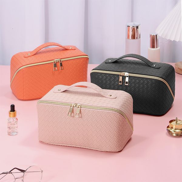 

cosmetic bags cases large capacity bag portable travel makeup pouch fashion pu toiletry multifunction women handbag organize 230316
