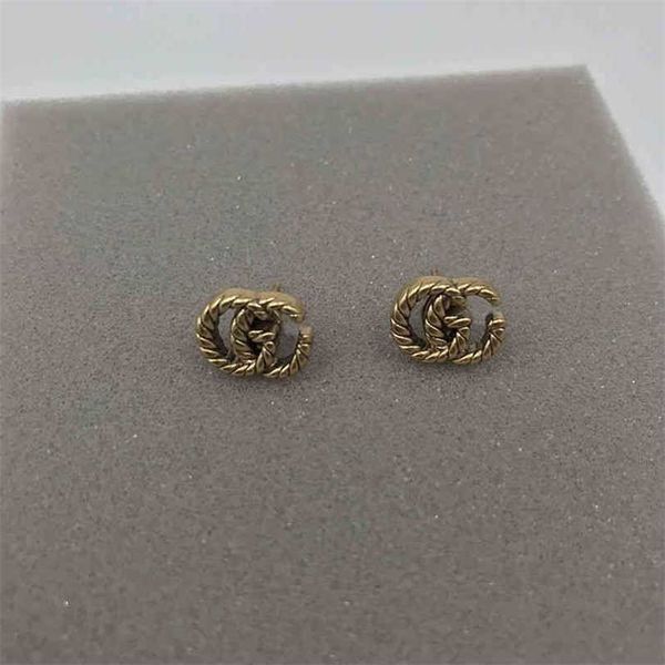 

earrings 2023 new women's net red silver needle versatile earrings, Golden