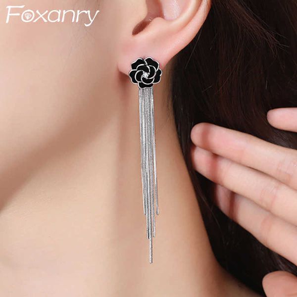 

charm anry prevent allergy d earrings for women couples new trends vintage punk flower geometric chain tassel party jewelry gift l230315, Golden