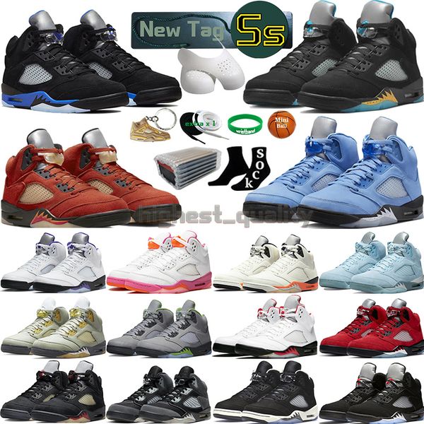 

5 basketball shoes for men women 5s craft aqua concord unc green bean racer bluebird oreo metallic raging fire red we the helmet hare mens t