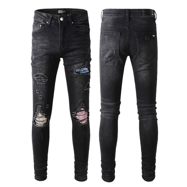 

2023 new arrivals mens luxury designer denim jeans holes trousers jean coolguy amiris amirs biker pants man clothing #867, Blue