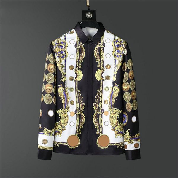 

luxury designer men's shirts fashion casual business social and cocktail shirt brand spring autumn slimming the most fashionable clothi, White;black