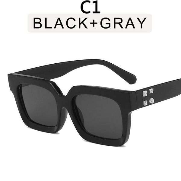 

large-rimmed off fashion x designer sunglasses men women sun glasses goggle beach adumbral multi color option, White;black
