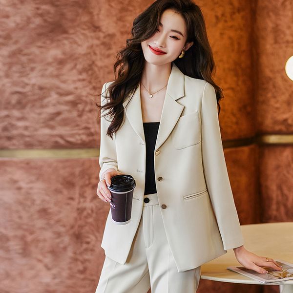 

women's suits blazers fashion elegant women business suits with pants and jackets coat spring professional ol styles work wear pantsuit, White;black