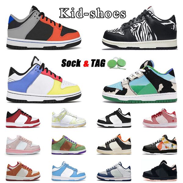 

panda kids shoes men women sneakers 75th anniversary knicks chunky dunky green strike zebra running shoes kids designer chicago pigeon pink, Black