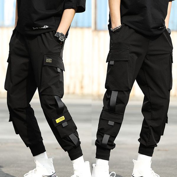 

men's pants spring summer harajuku sport thin jogging trousers cargo pants boys joggers male tactical overalls men's tracksuit clo, Black
