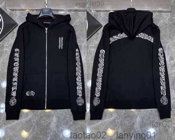 

classic mens zipper ch hoodies designer sanskrit cross print pullover hoody sweatshirts luxury woman jacktsv6ib, Black